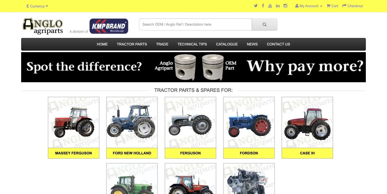 Anglo Agriparts — Tarım OpenCart örneği