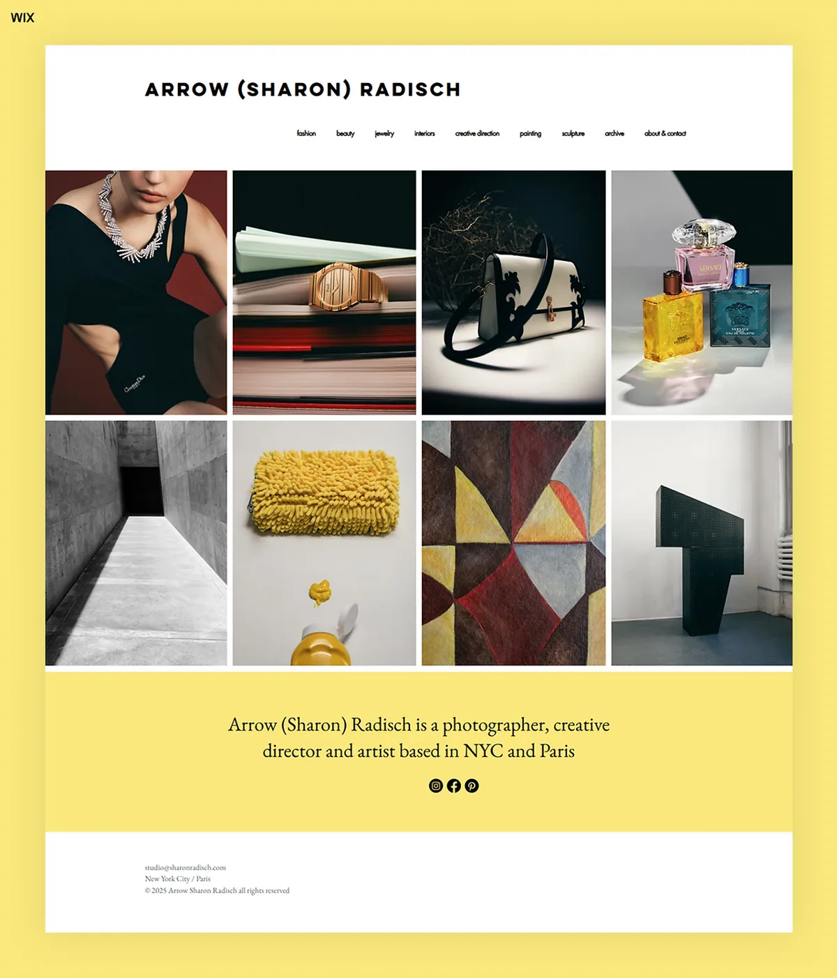 Arrow Radisch — Portföy Wix örneği