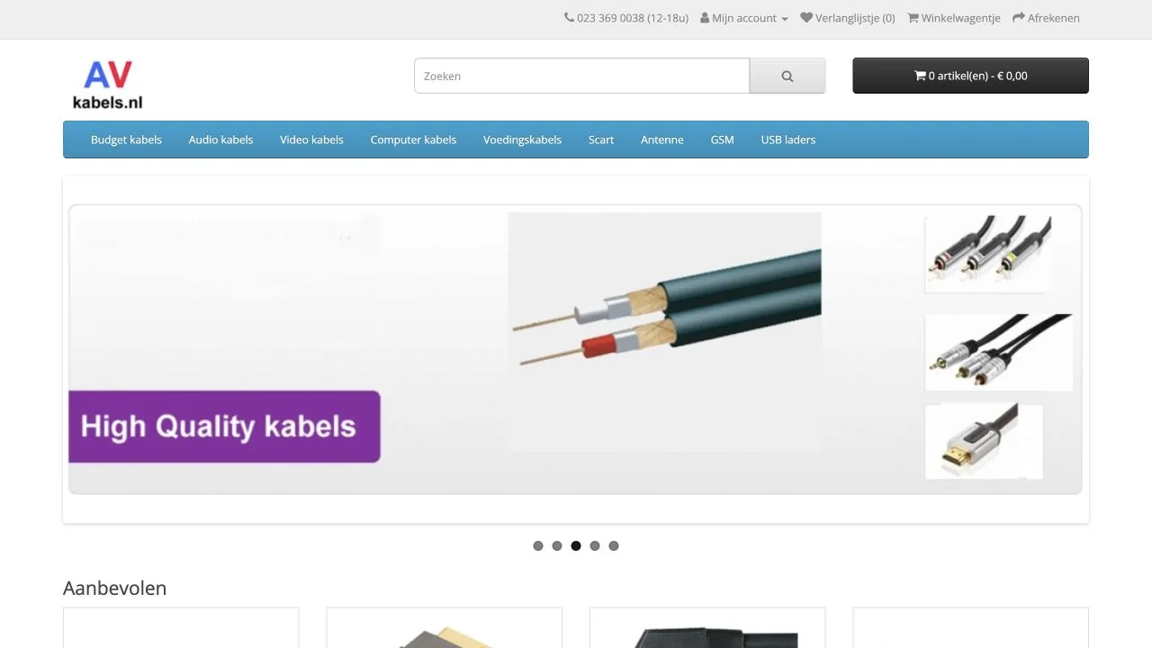 AVkabels — Elektronik OpenCart örneği