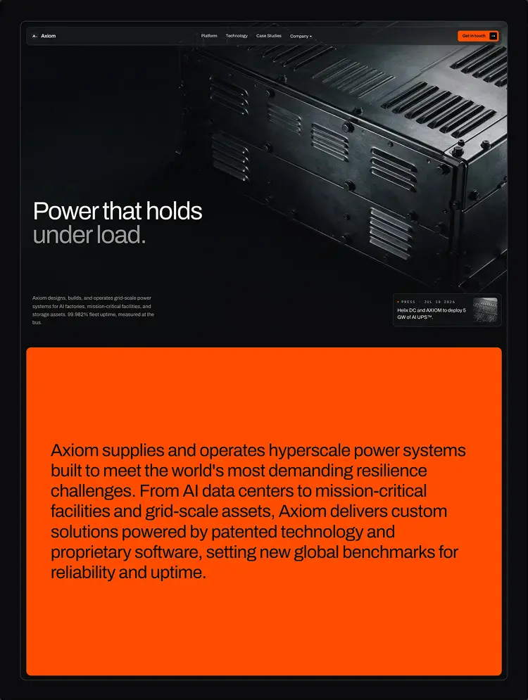 Axiom Power — Kurumsal Webflow örneği