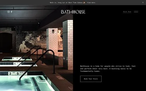 Bathhouse — Spa ve Wellness Squarespace örneği