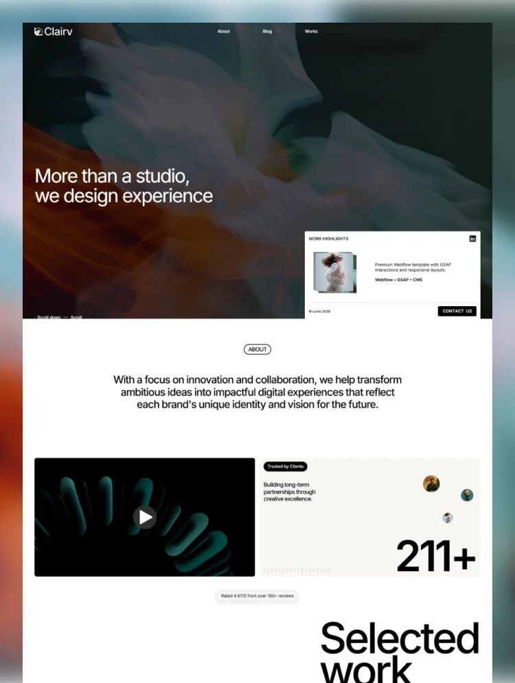 Clairv — Ajans Webflow örneği