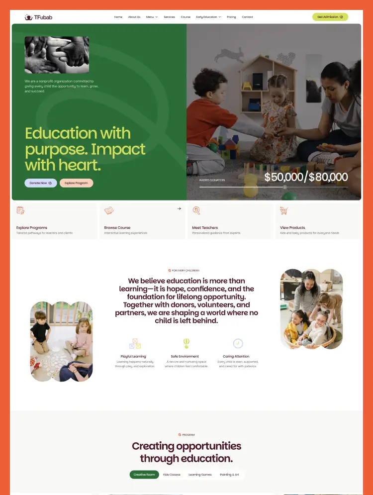 TFubab — Okul & Eğitim Webflow örneği