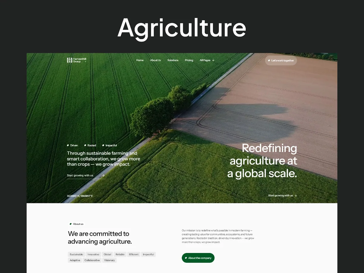 Agriculture — Tarım Framer örneği