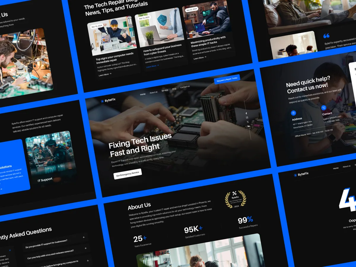 ByteFix — IT Bakım ve Onarım Framer örneği