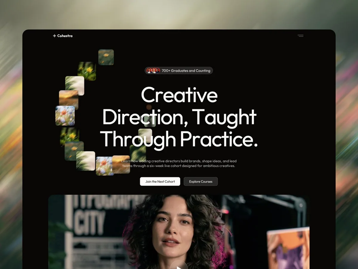 Cohestra — Online Eğitim Framer örneği