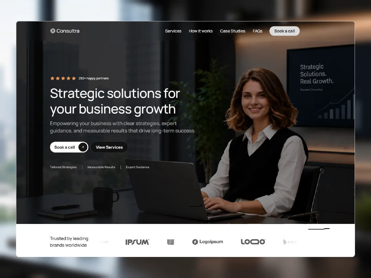 Consultra — Framer tasarım önizlemesi