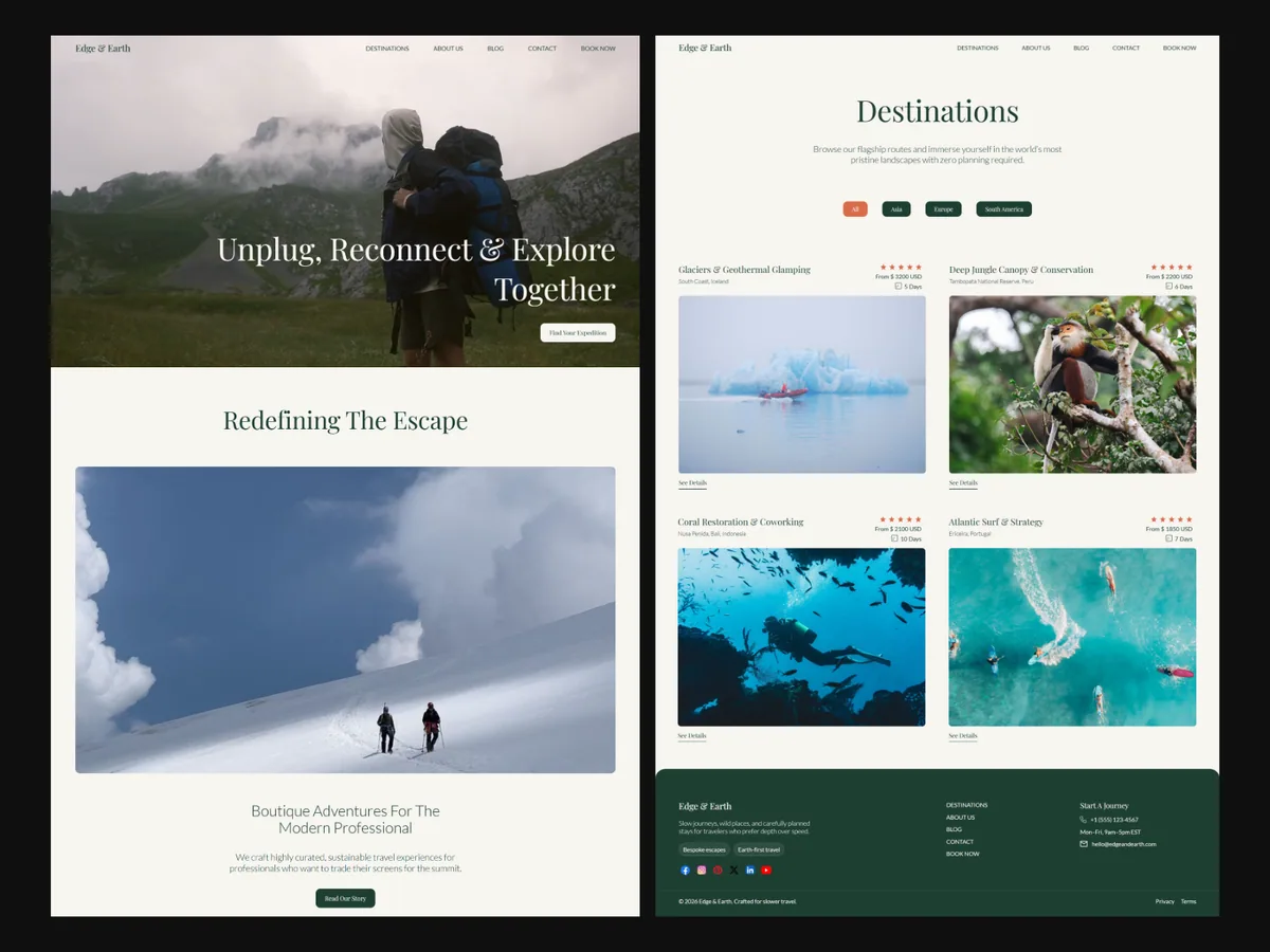 Edge & Earth — Framer tasarım önizlemesi