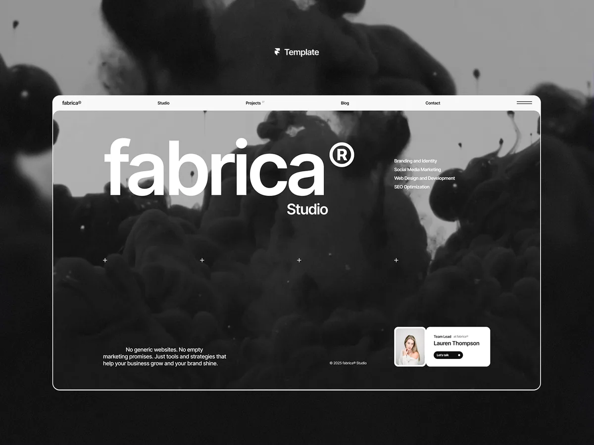 Fabrica — Framer tasarım önizlemesi