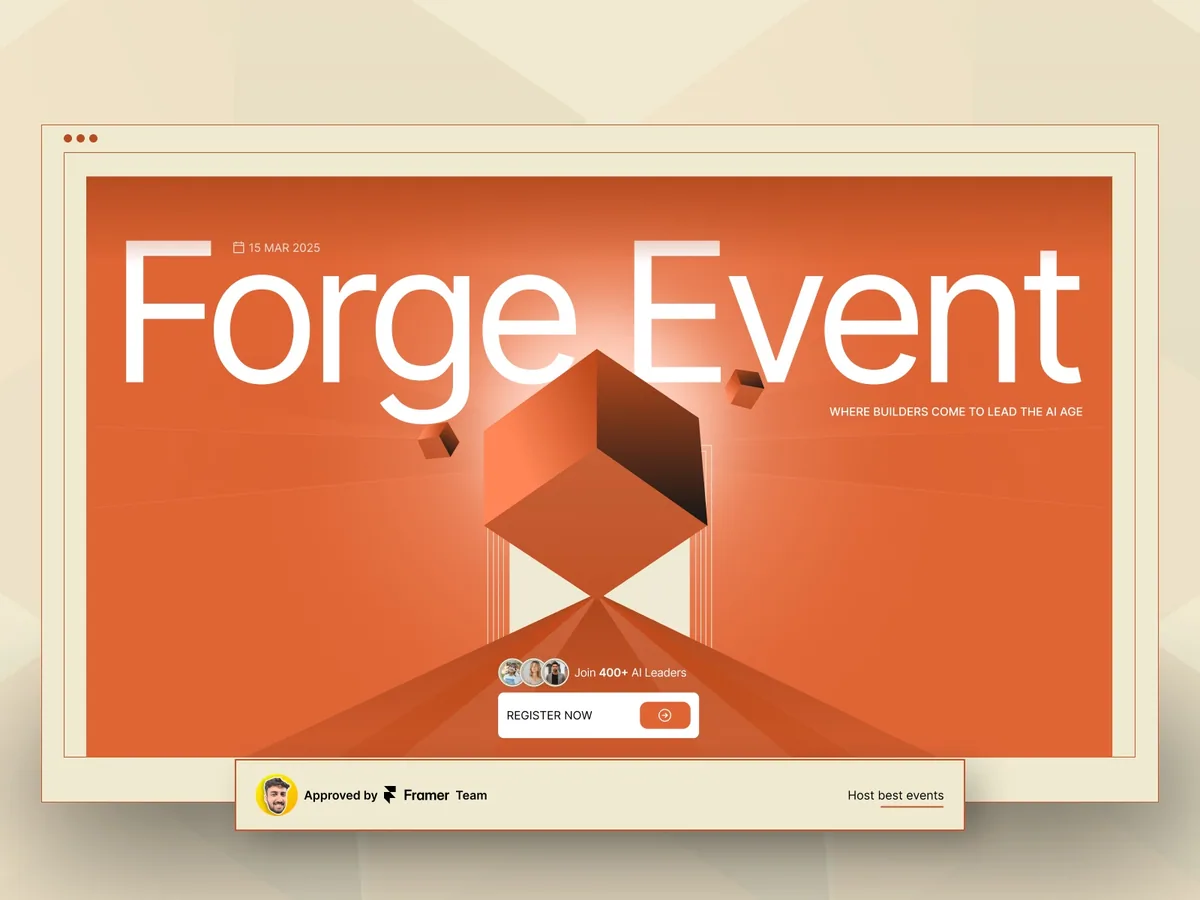 Forge Event — Konferans ve Fuar Framer örneği