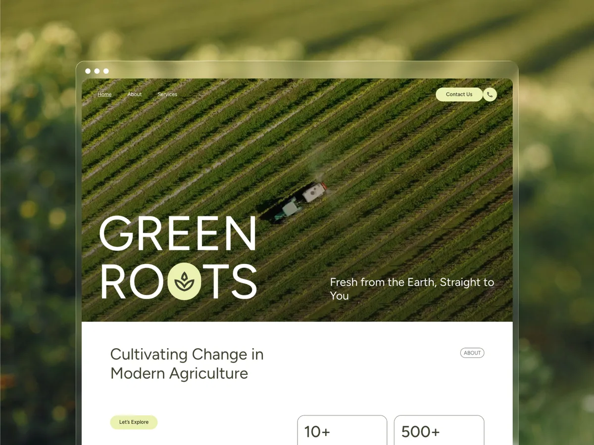Greenroots — Tarım Framer örneği