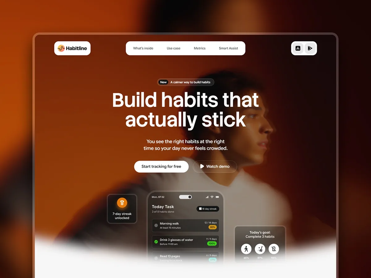 Habitline — Mobil Uygulama Framer örneği