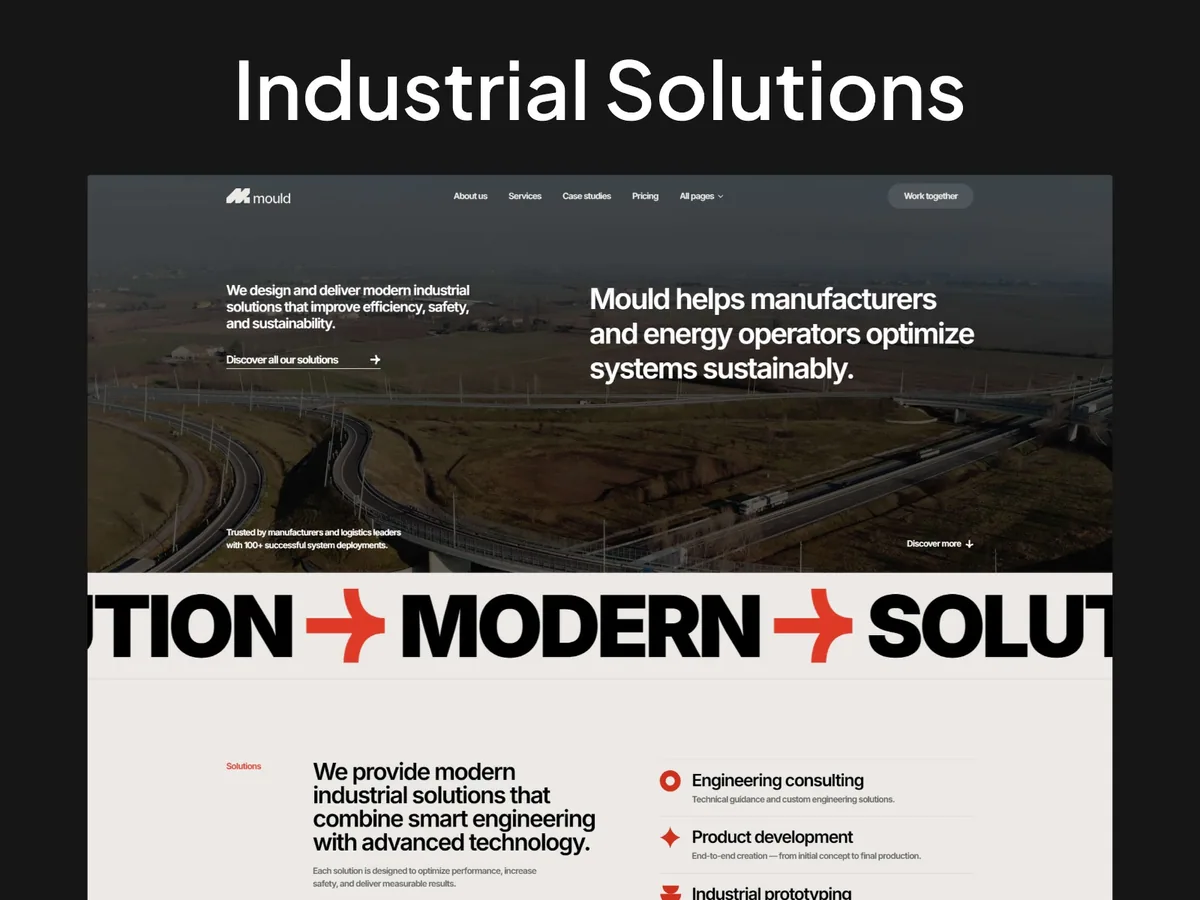Industrialic — Makine ve Endüstriyel Ekipman Framer örneği