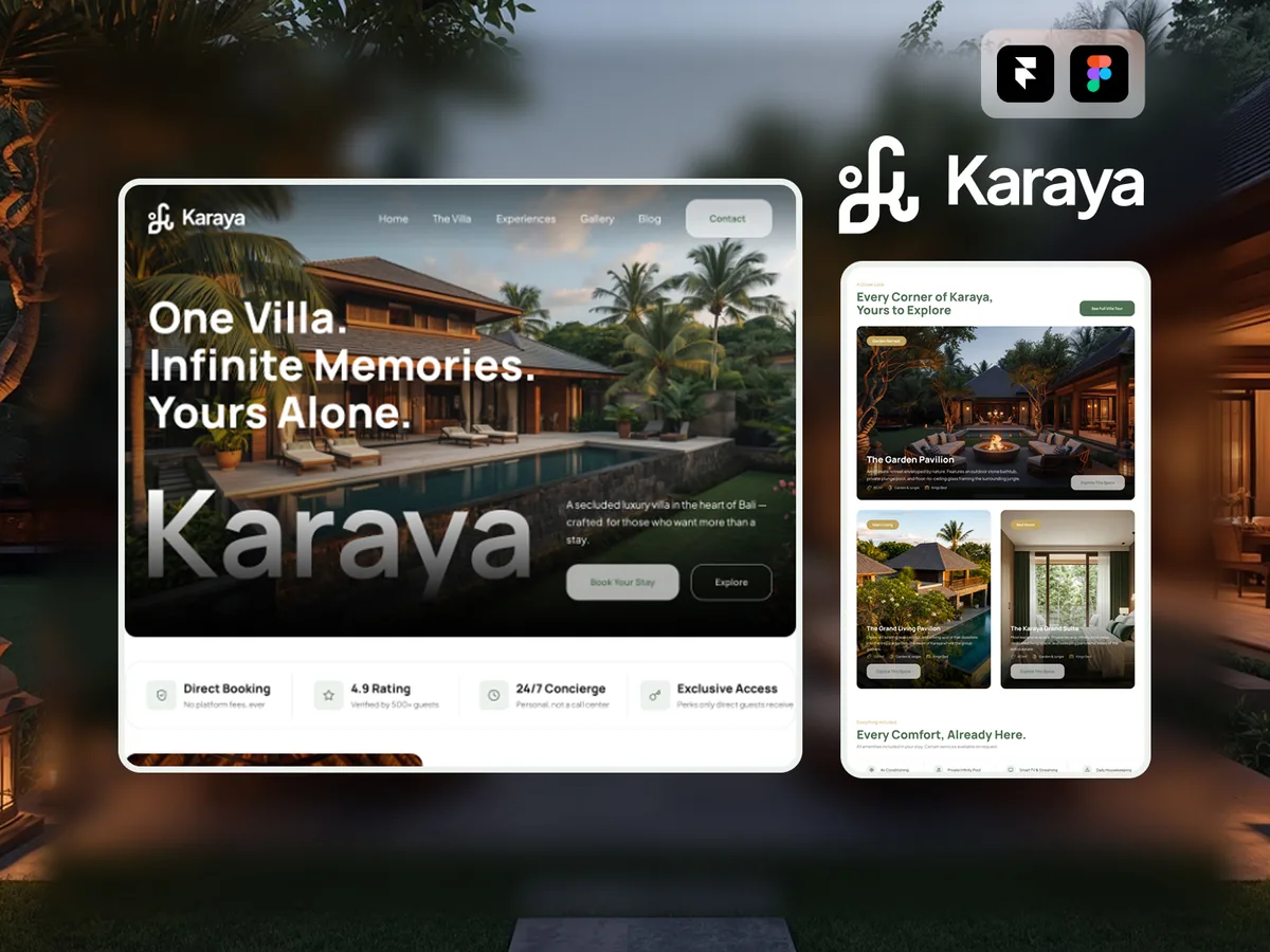 Karaya-Villa Stay — Villa ve Tatil Evi Framer örneği