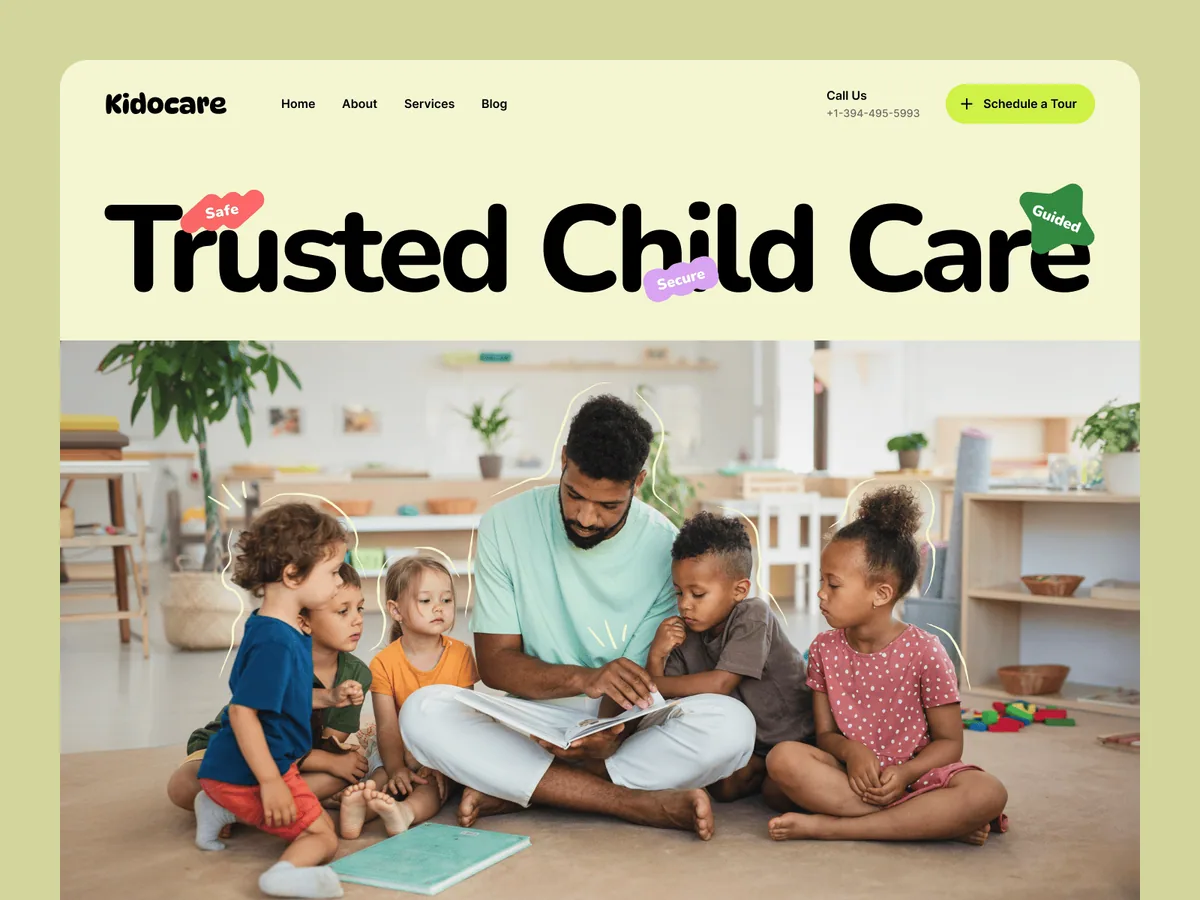 Kidocare — Kreş ve Anaokulu Framer örneği