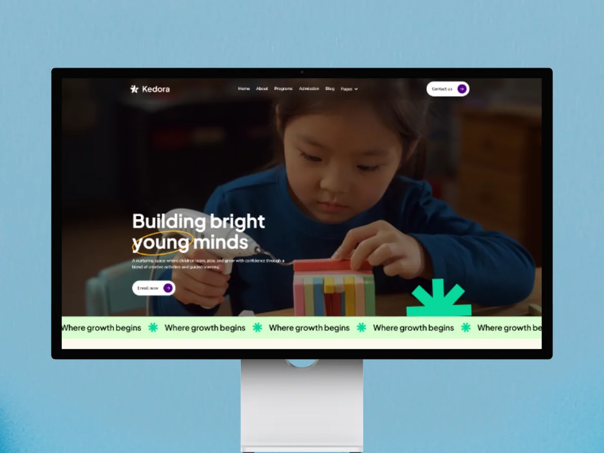 Kidora — Kreş ve Anaokulu Framer örneği
