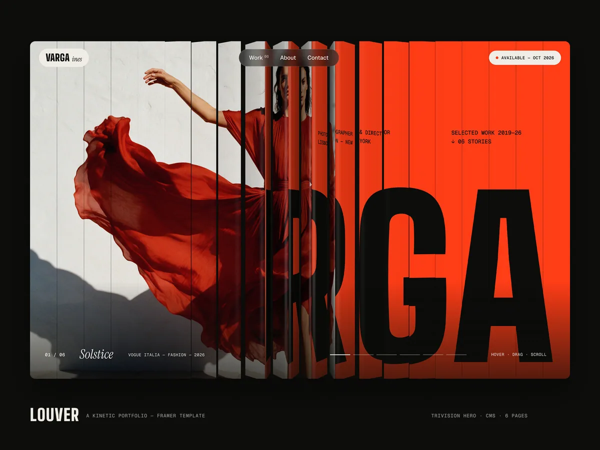 Louver — Framer tasarım önizlemesi