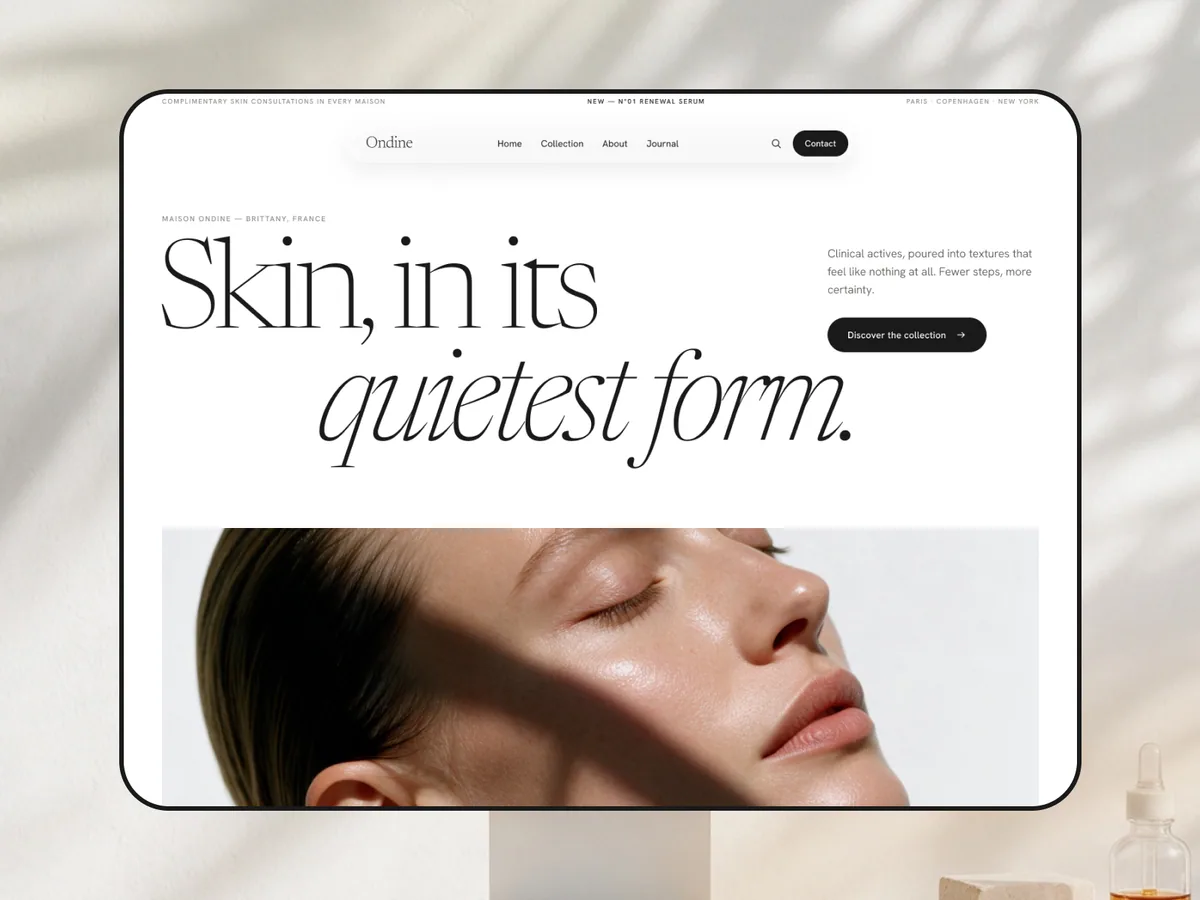 Ondine — Framer tasarım önizlemesi