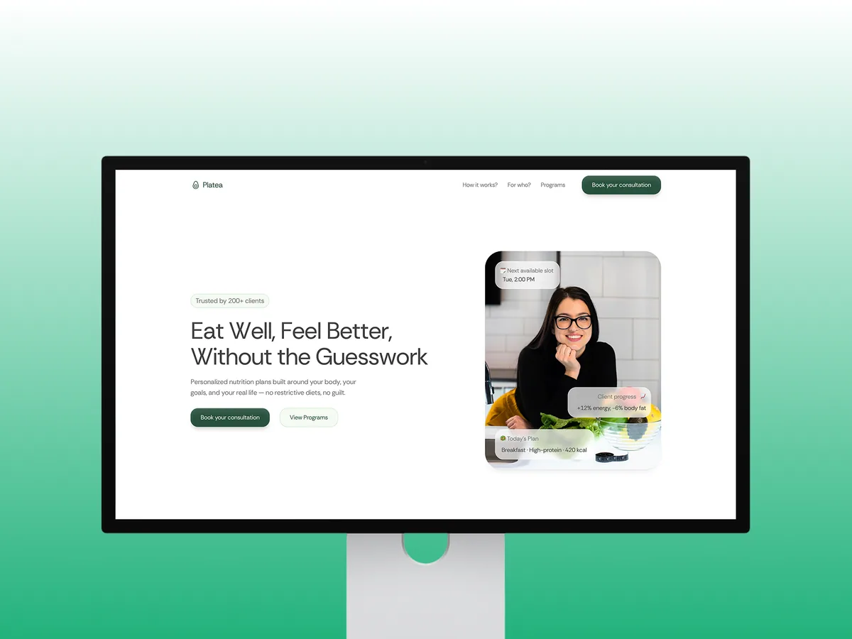 Platea — Diyetisyen Framer örneği