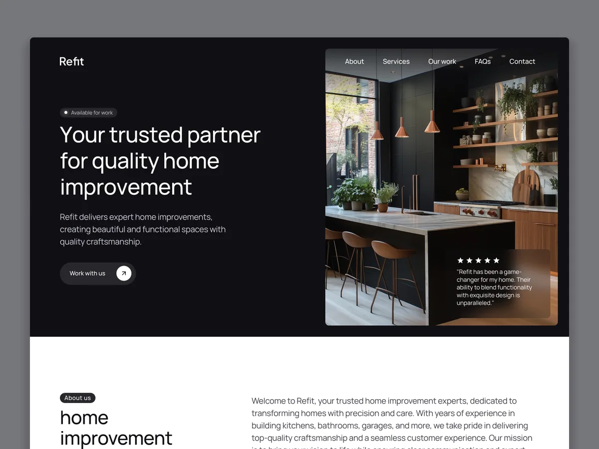 Refit — Framer tasarım önizlemesi