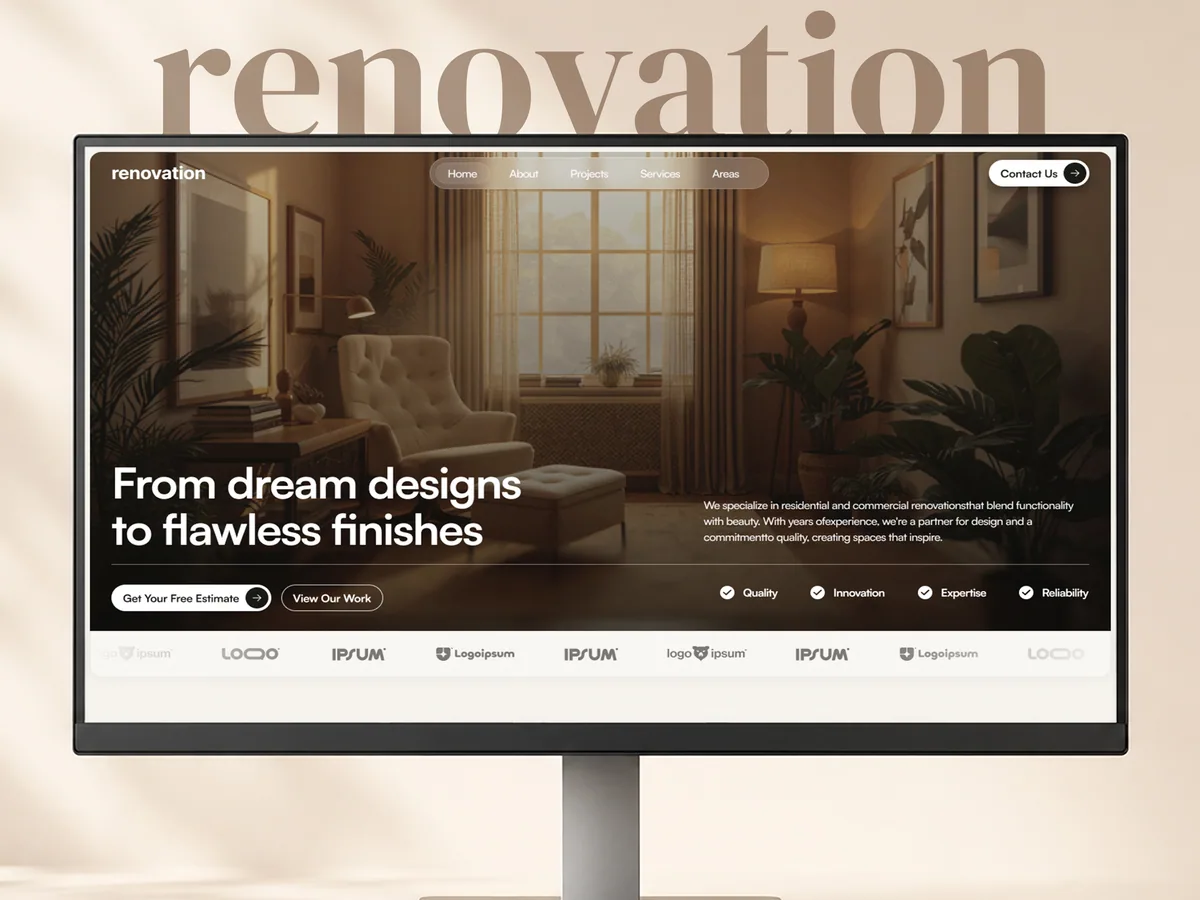 RenovateHub — Ev Bakımı ve Tadilat Framer örneği