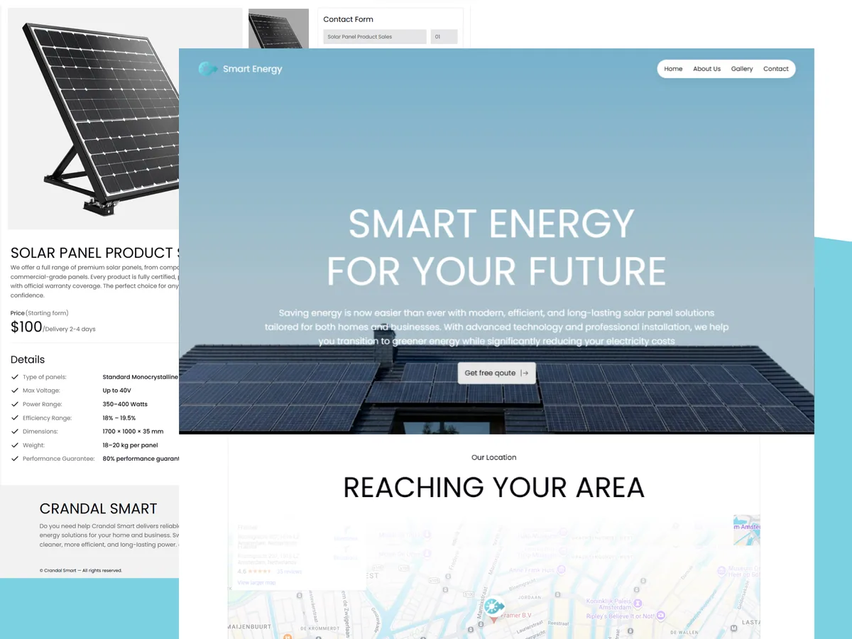 Solar Smart Energy — Enerji ve GES Framer örneği