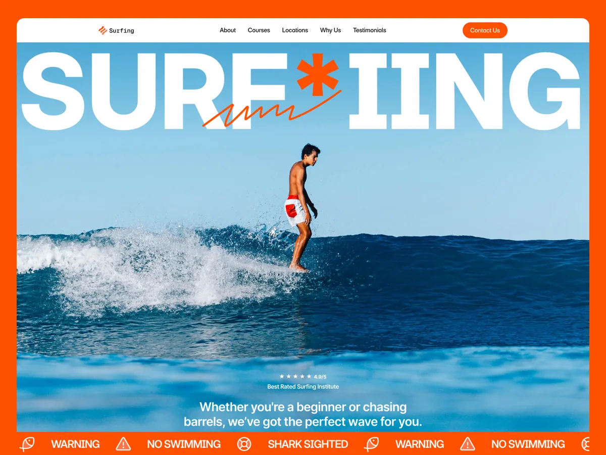 Surfing — Kurs Merkezi Framer örneği