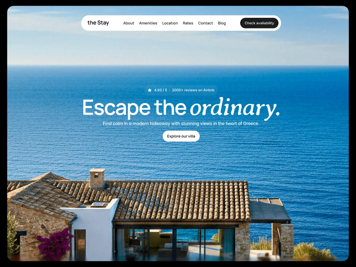 The Stay — Villa ve Tatil Evi Framer örneği