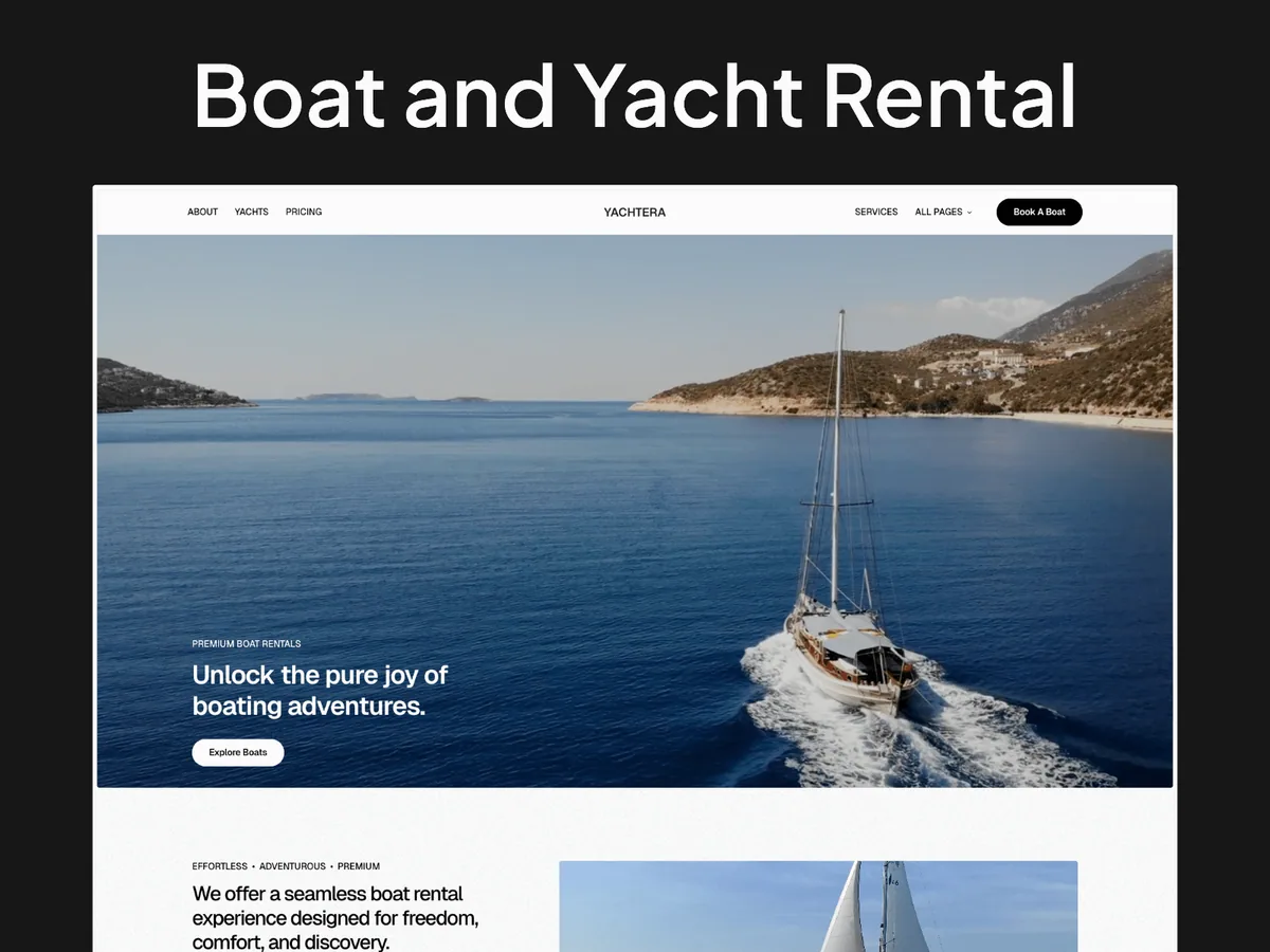 Yacht Tour — Yat ve Tekne Kiralama Framer örneği