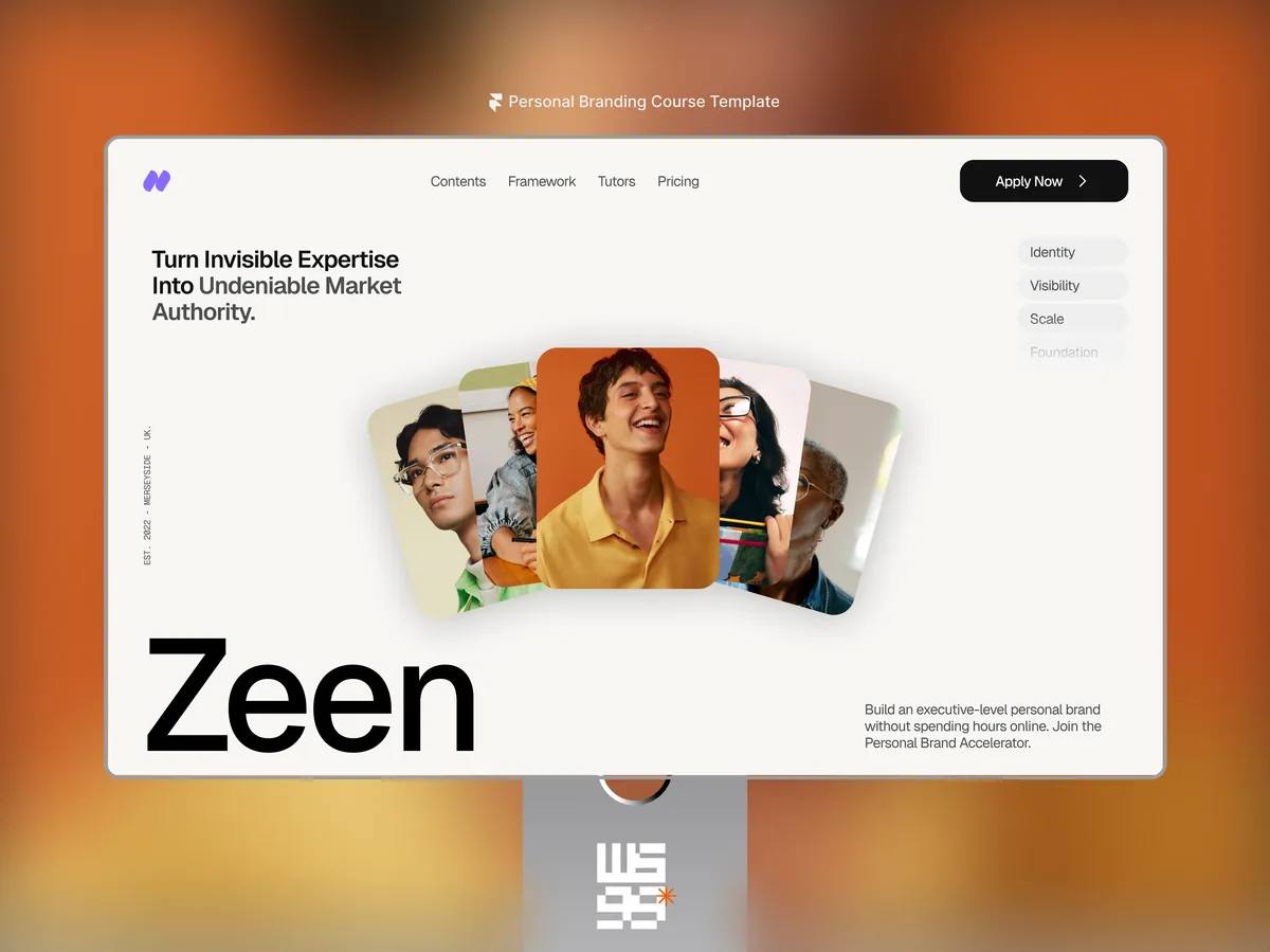 Zeeny — Online Eğitim Framer örneği