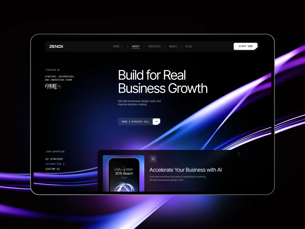 Zenox — Yapay Zekâ Framer örneği