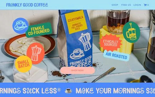 Frankly Good Coffee — Kahve Markaları ve Kavurucular Squarespace örneği