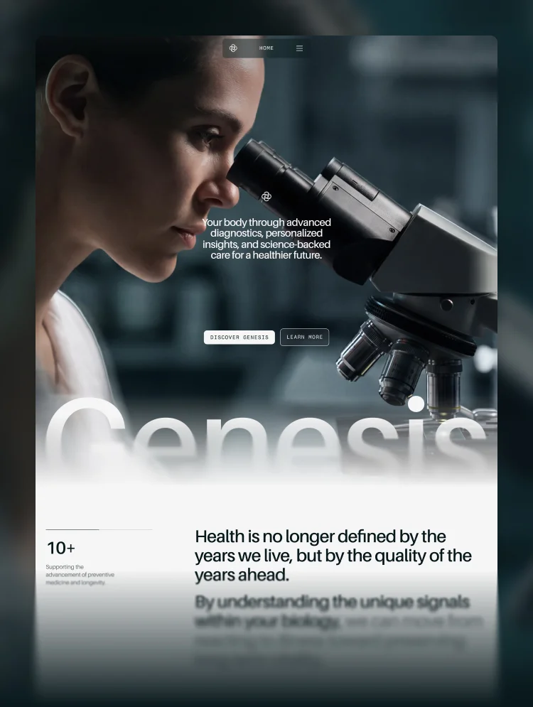 Genesis Lab — Sağlık & Klinik Webflow örneği