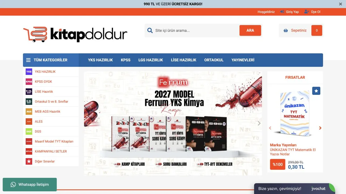 Kitap Doldur — Kitap ve Kırtasiye IdeaSoft örneği