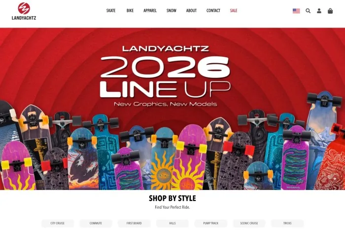 Landyachtz — Spor ve Outdoor WooCommerce örneği