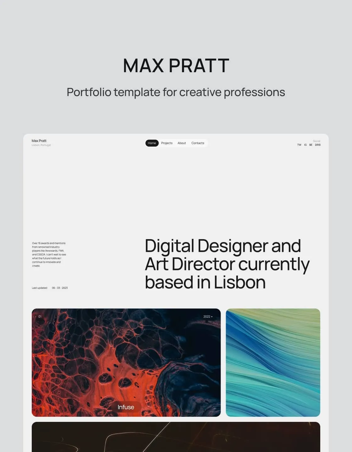Max Pratt — Portfolyo Webflow örneği