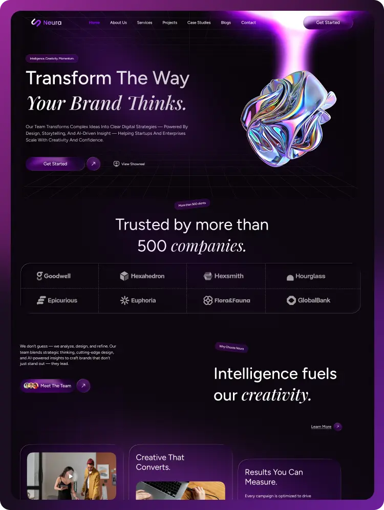 Nerova — Ajans Webflow örneği