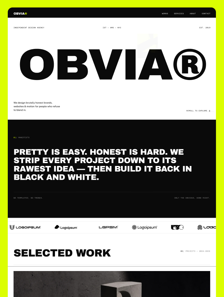 OBVIA — Ajans Webflow örneği