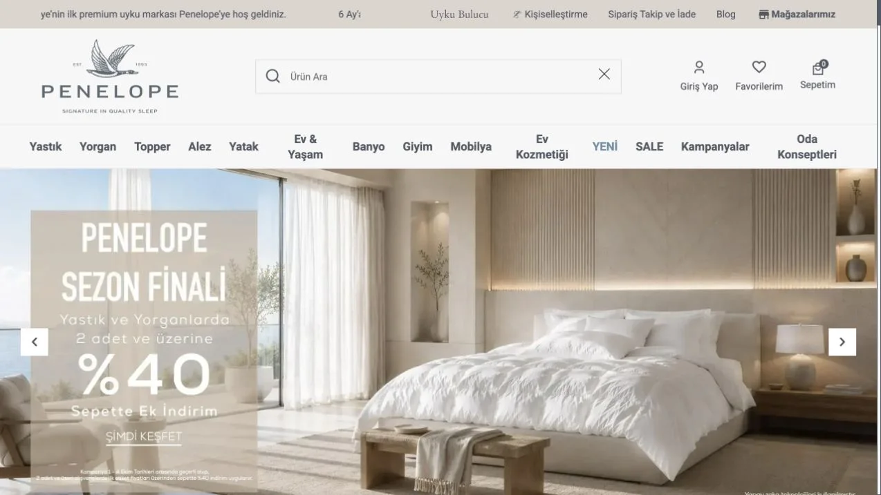 Penelope — Ev Tekstili T-Soft örneği