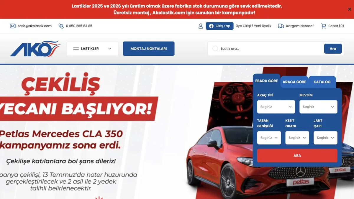 Petlas – Ako Lastik — Oto Yedek Parça IdeaSoft örneği