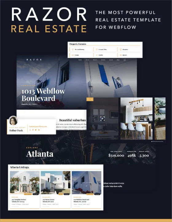 Razor — Emlak Webflow örneği