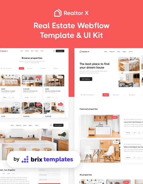 Realtor X — Emlak Webflow örneği