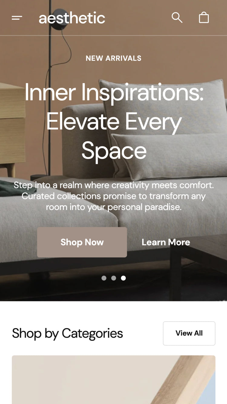 Aesthetic — Mobilya ve Ev Eşyaları Shopify örneği