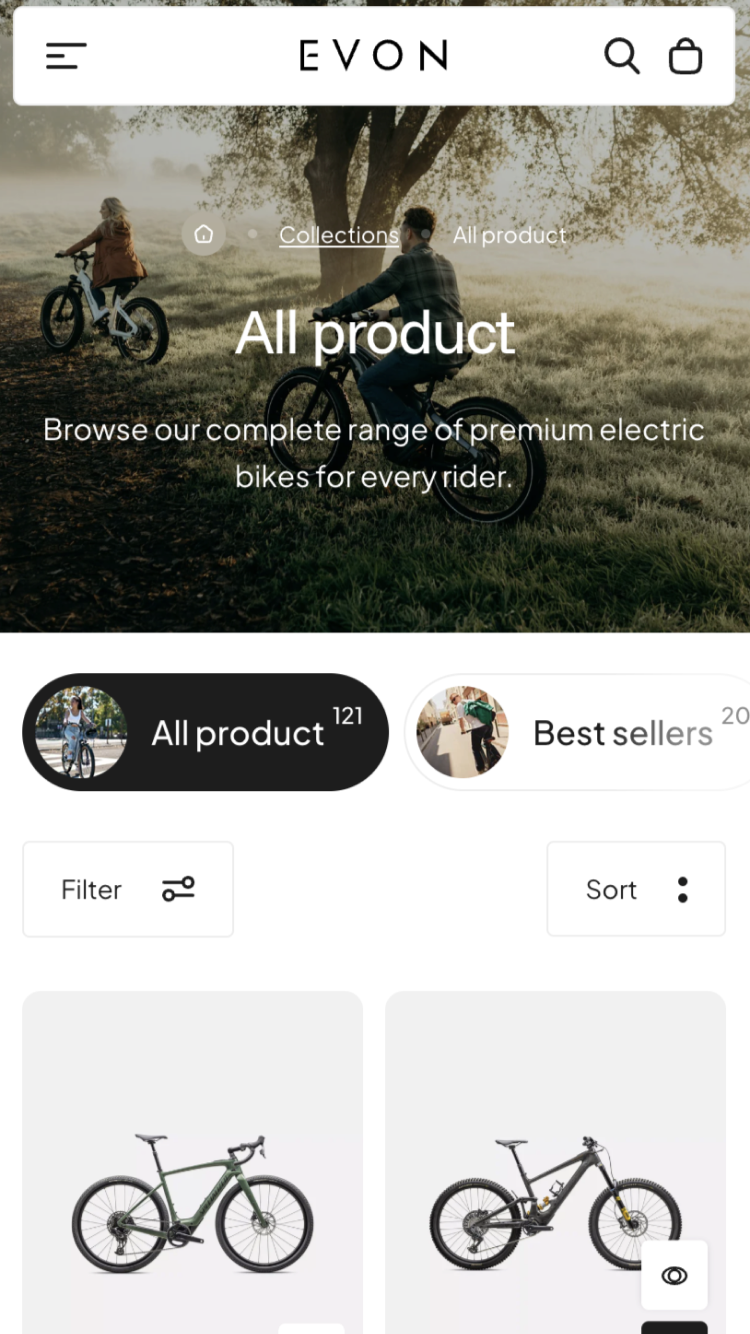 Evon — Athora — Spor ve Outdoor Shopify örneği