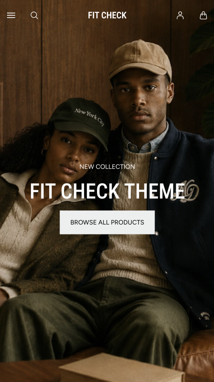 Fit Check — Moda ve Giyim Shopify örneği