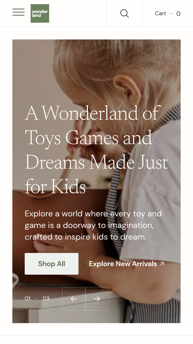 Wonderland — Nordic — Oyuncak ve Oyun Shopify örneği