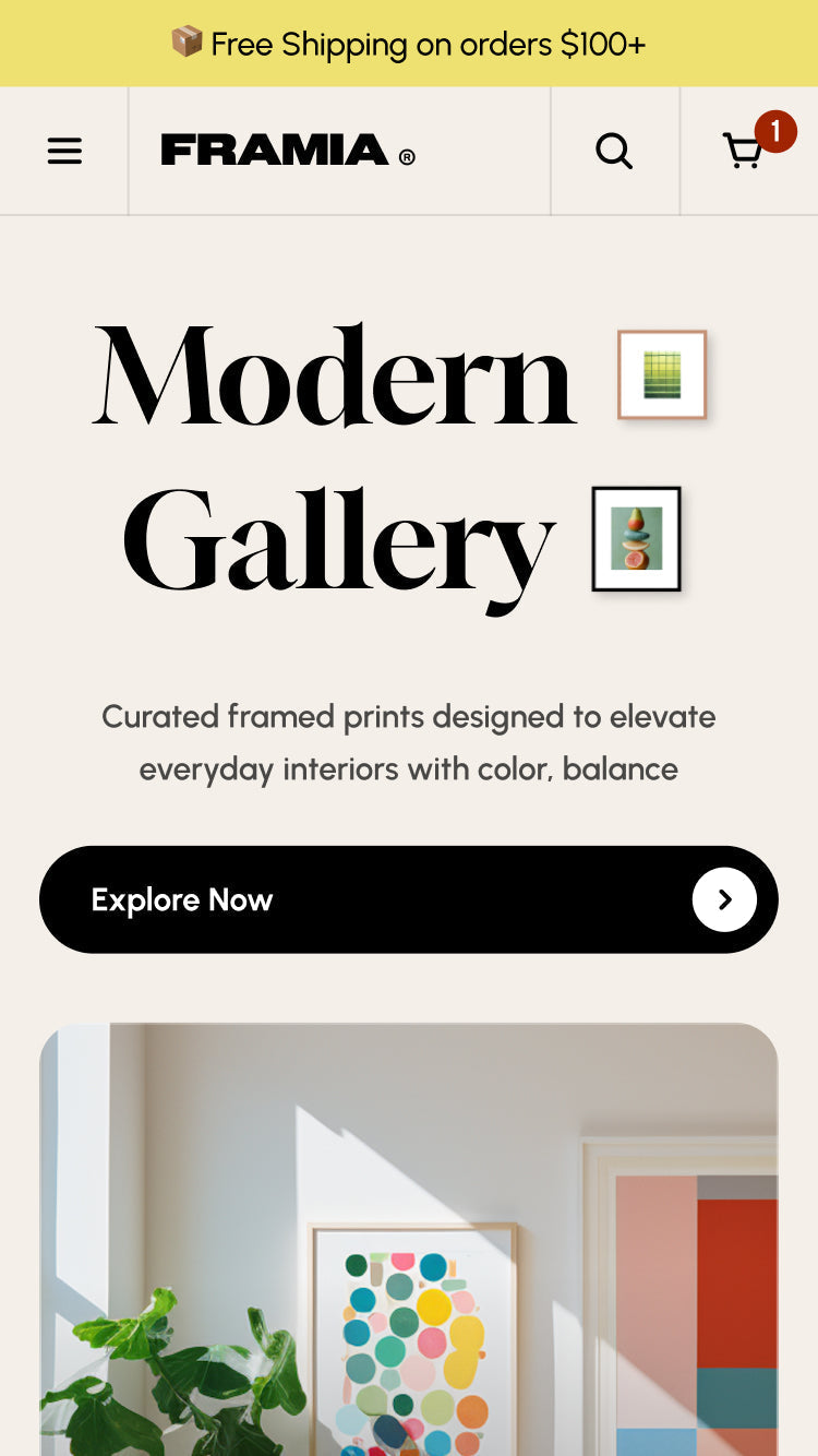 Framia — Pebble — Sanat ve Baskı Shopify örneği