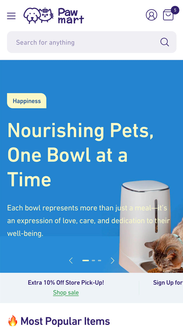 Pawmart — Pinnacle — Petshop Shopify örneği