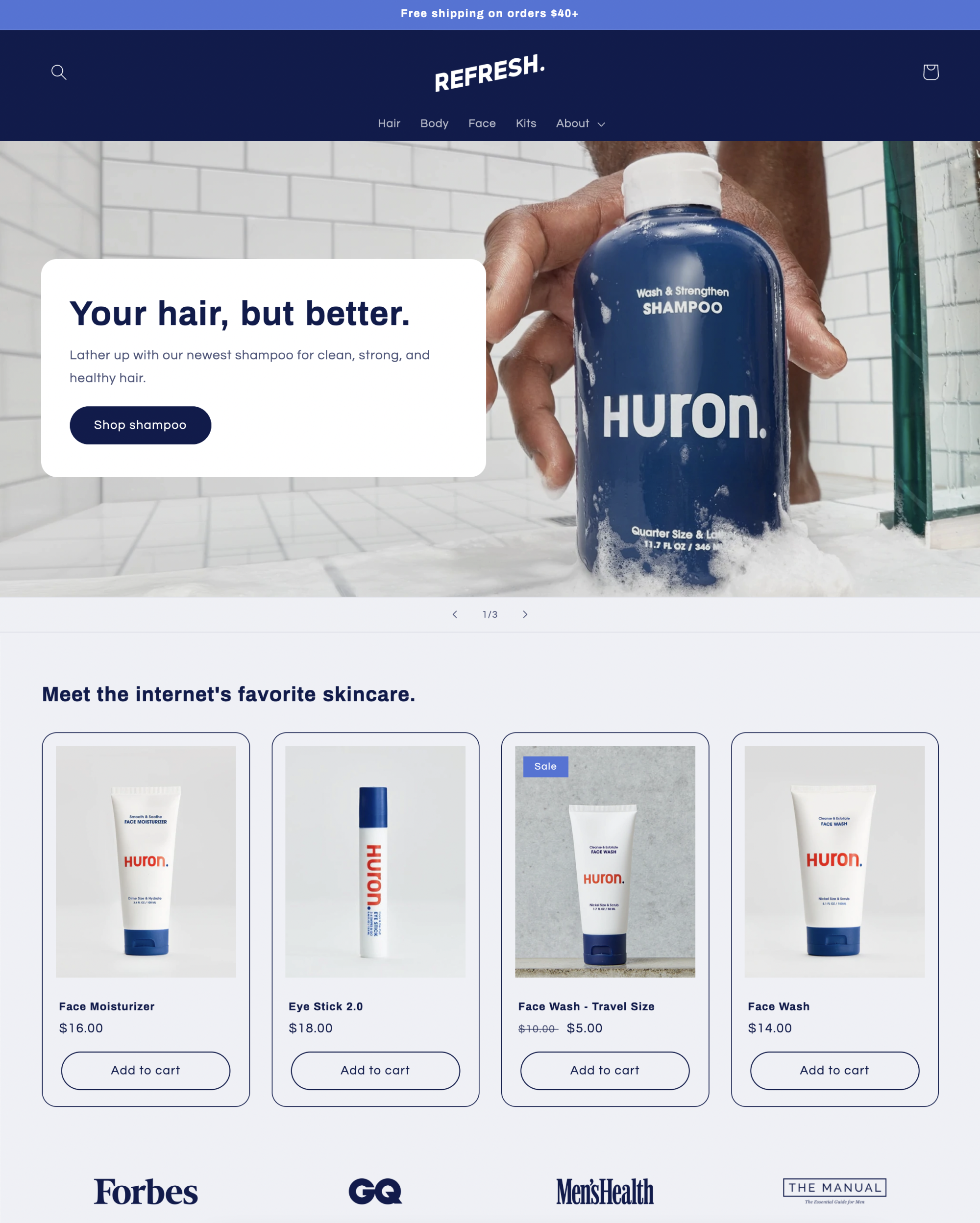 Refresh — Kozmetik Shopify örneği