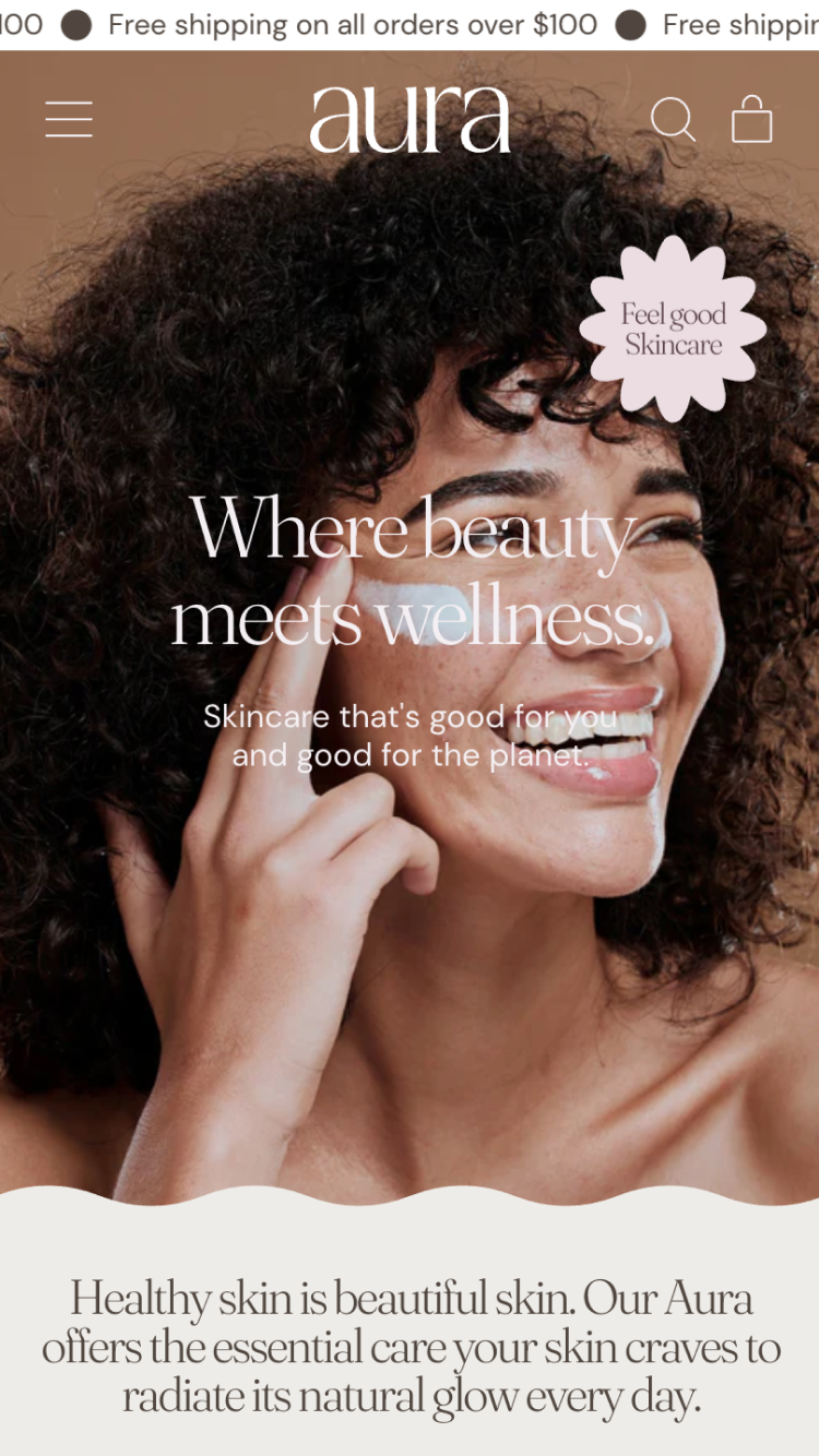 Aura — Shapes — Kozmetik Shopify örneği